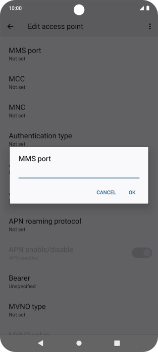 Key in 8080 and press OK.