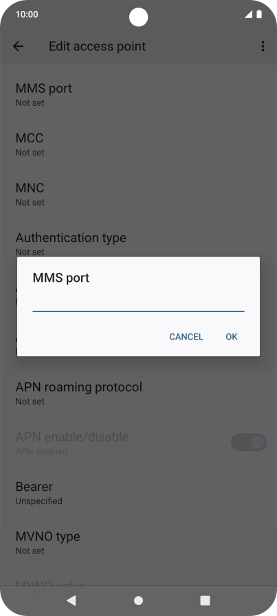 Key in 8080 and press OK.