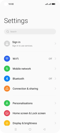 Press Connection & sharing.