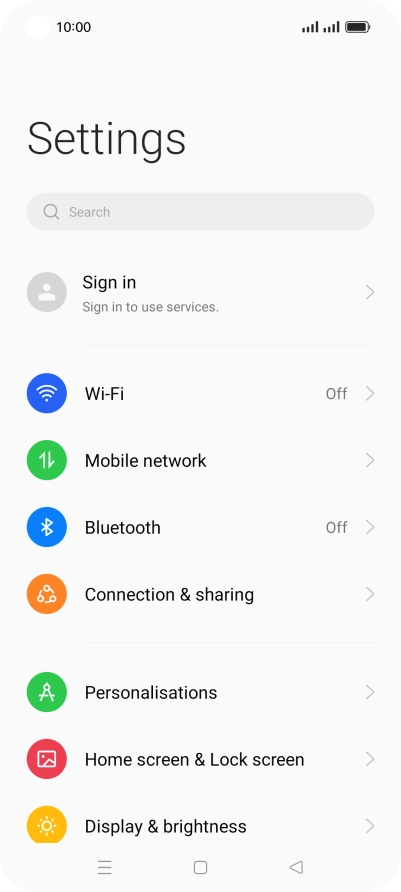 Press Connection & sharing.