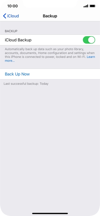 Press Back Up Now and wait while the phone memory is backed up.