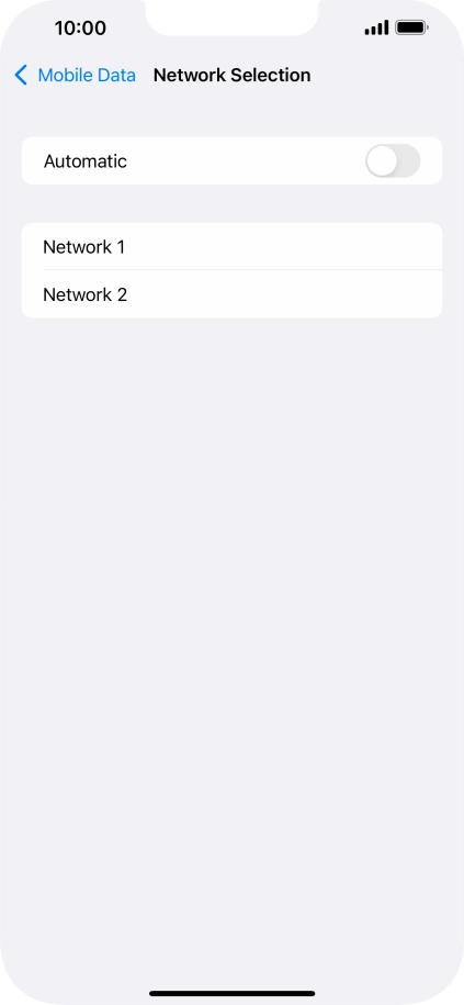 If you turn off the function, press the required network.
