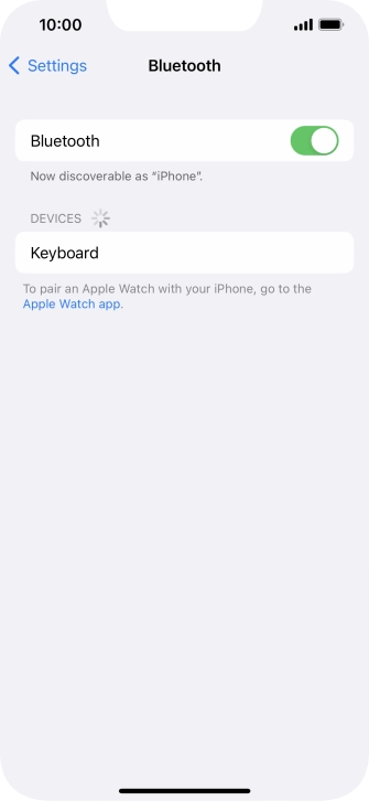 Press the required Bluetooth device and follow the instructions on the screen to pair the device with your phone.