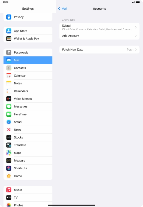 Press Add Account. Press Add Account.