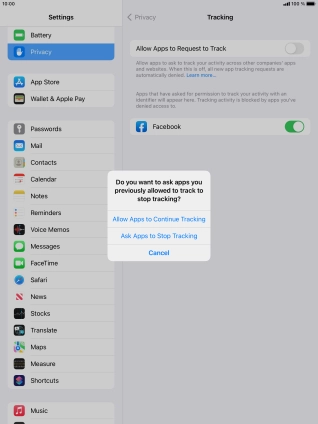 If you turn off the function, press the required setting.