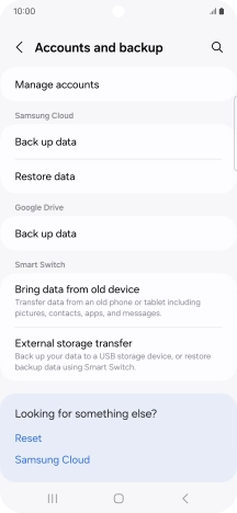 Press Manage accounts.