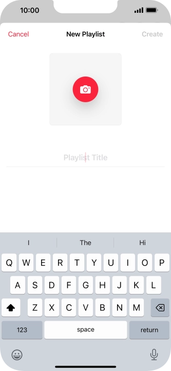 Press the text input field and key in a name for the playlist.