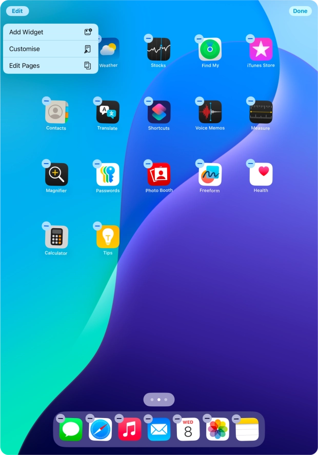 Press Add Widget. Press Add Widget.