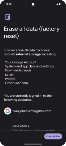 Press Erase all data.