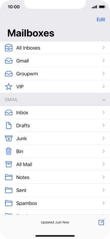 Press the required email account.