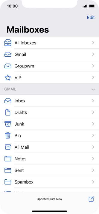 Press the required email account.