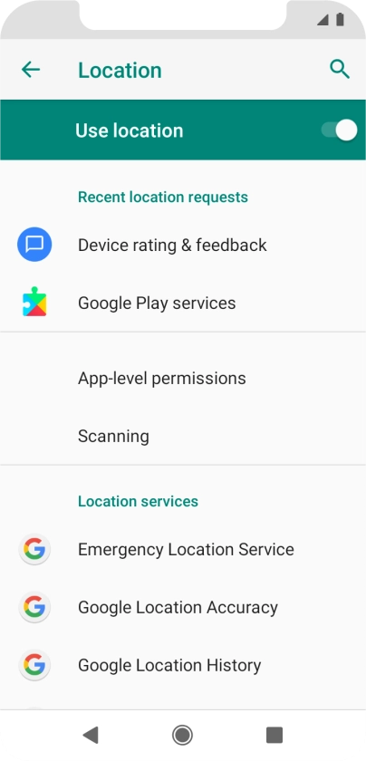 Press Google Location Accuracy.