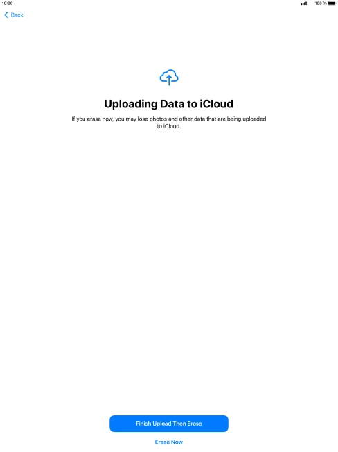 Press the required setting.
