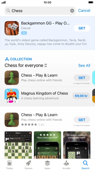 Press the required app.