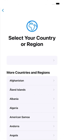Press the required country or area.
