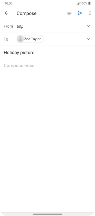 Press the text input field and write the text for your email message.