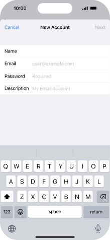 Press Email and key in your email address.