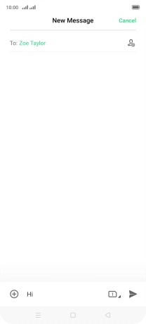 Press the send icon when you've finished your text message.
