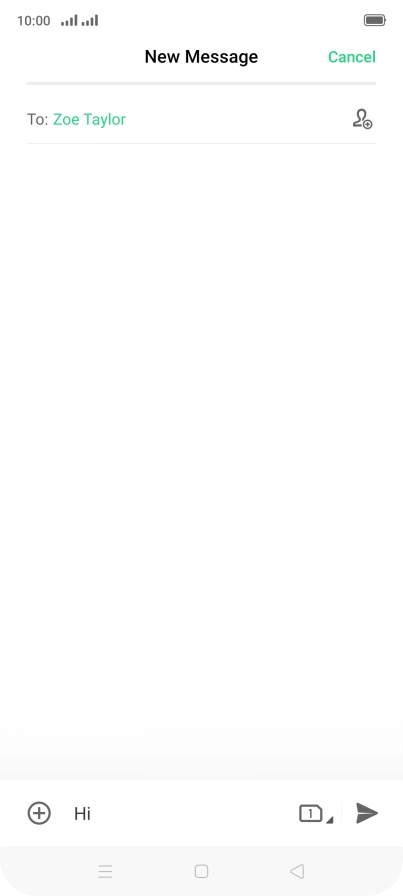 Press the send icon when you've finished your text message.