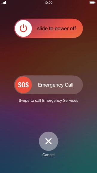 Press and drag the power off icon right.