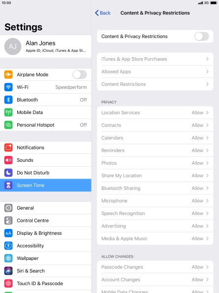 Press the indicator next to 