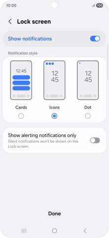 Press the required settings to turn them on or off.