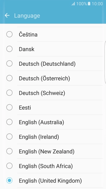 Press the required language.
