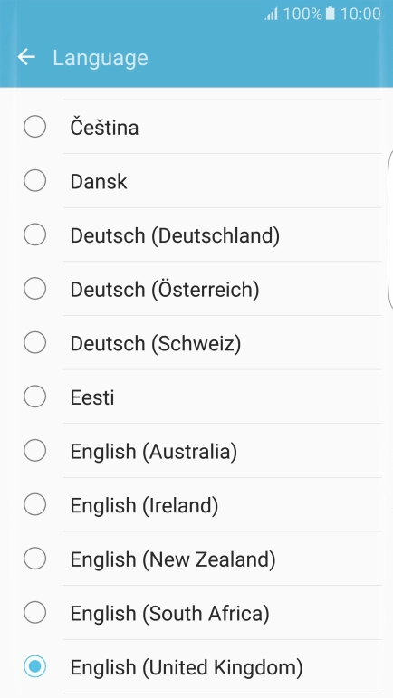 Press the required language.