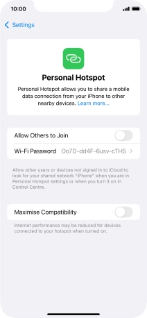 Press Wi-Fi Password and key in the required password.