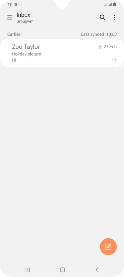 Slide your finger right starting from the left side of the screen.