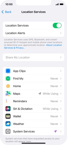 Press the required app.