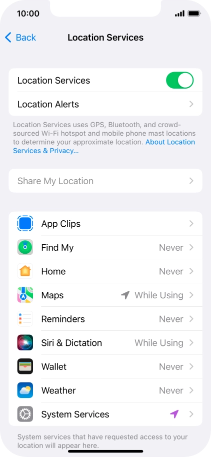 Press the required app.