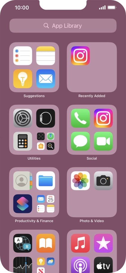 Press the required app. Press the required app.