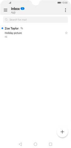 Slide your finger right starting from the left side of the screen.