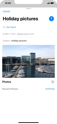 Press the send icon.