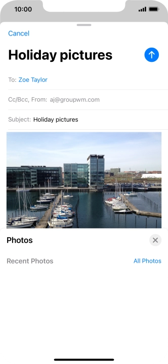 Press the send icon.