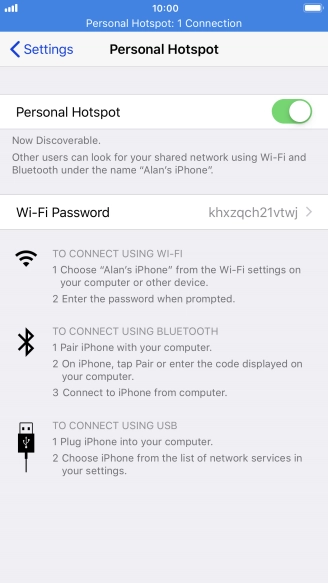 Press Wi-Fi Password and key in the required password.