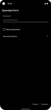 Key in the password for the Wi-Fi network and press Connect.
