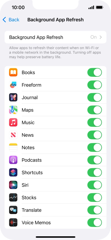 Press Background App Refresh.