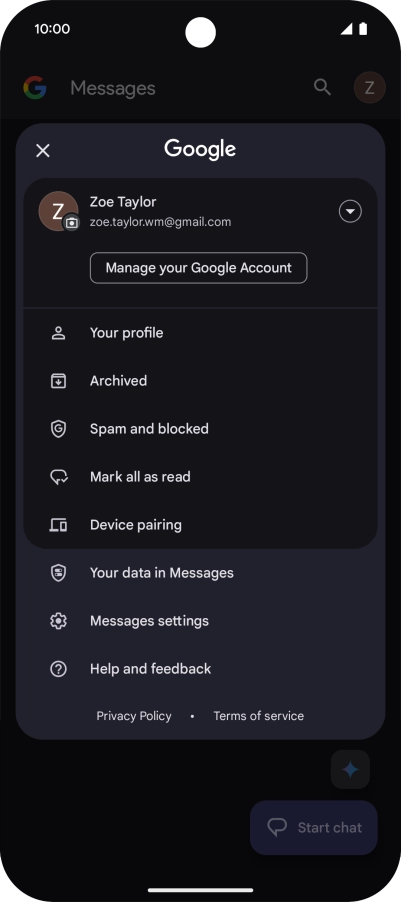 Press Messages settings.