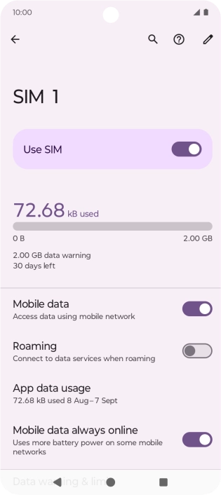 The total data usage is displayed.