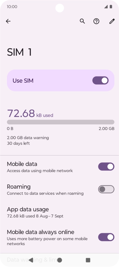 The total data usage is displayed.