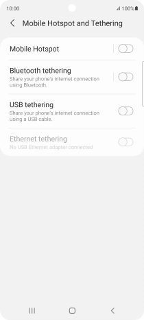 Press Mobile Hotspot.
