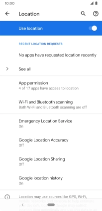 Press Google Location Accuracy.