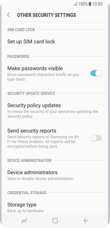 Press Set up SIM card lock. Press Set up SIM card lock.