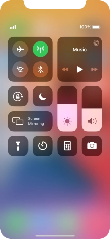 Press the required function to open an application or turn the function on or off.