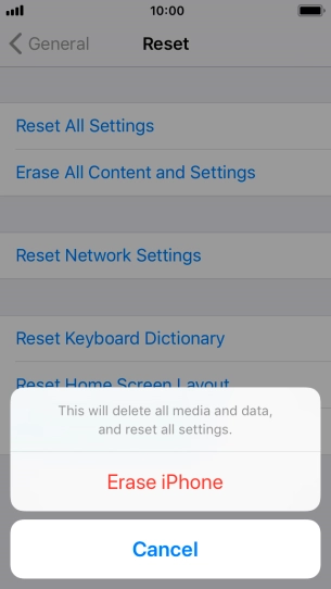 Press Erase iPhone.