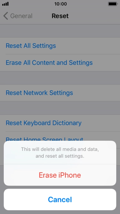 Press Erase iPhone.