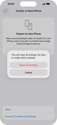 Press Reset All Settings.