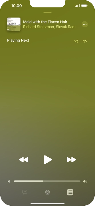 Press the shuffle icon to turn the function on or off.